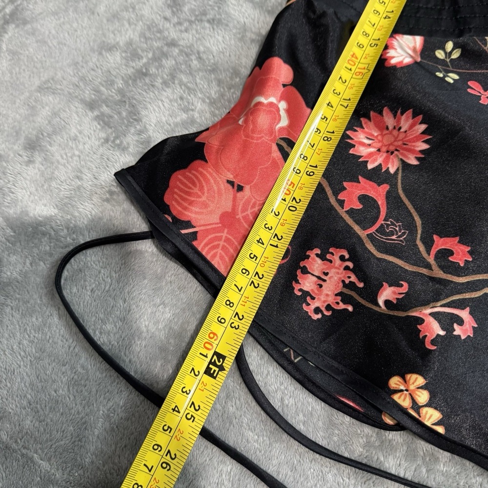 VTG Y2K Miss Me Floral Babydoll Tie Top Size L Grunge Whimsy Goth Rave Retro - Picture 8 of 8